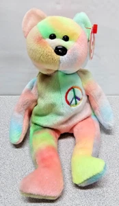 Ty Beanie Baby Orso della Pace DOB 1 febbraio 1999 con etichette - Foto 1 di 8