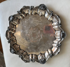 Antique English  ornate sterling silver  platter or tray