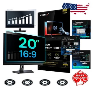 20-Inch Computer Privacy Screen Filter for Widescreen Monitors - Anti-Glare - Picture 1 of 11