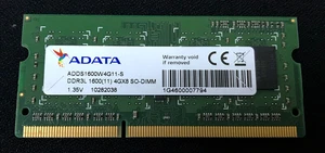 ADATA 4GB x1 DDR3L 1600MHZ 1.35v low voltage ADDS1600W4G11-S Laptop RAM 204pin