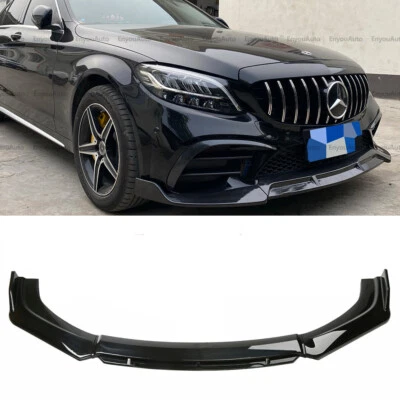 For Mercedes-Benz AMG43 AMG53 Front Bumper Lip Spoiler Splitter Gloss Black  - Image 1 of 4