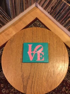 Robert Indiana inspired Acrylic Painting Hanging Wall Art On Canvas LOVE pink - Picture 1 of 9
