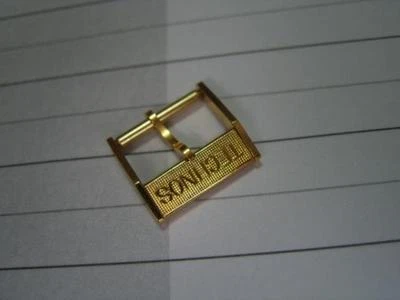 ВИНТАЖНЫЙ NOS 14 ММ TECHNOS ЖЕЛТОЕ ЗОЛОТО ПОКРЫТИЕМ ЧАСЫ ПРЯЖКА * 4321 - Изображение 1 из 3