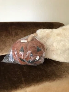 NWT Pottery Barn Lighted Jack-O-Lantern Pumpkin Cozy Pillow RusticFall Halloween - Picture 1 of 3
