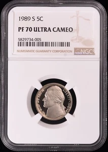 1989-S Jefferson Nickel NGC PF 70 ULTRA CAMEO - Picture 1 of 2