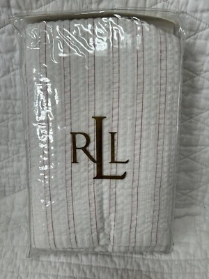 Ralph Lauren Standard Sham One 1 BELLE HARBOR RAYAS BLANCAS SEERSUCKER Nuevo Foto 1 de 2