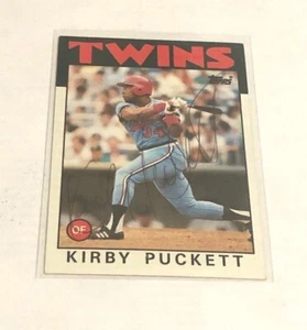 Tarjeta autografiada Topps de béisbol Kirby Puckett 1986  - Imagen 1 de 2
