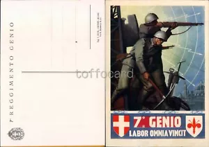 GENIO-7° REGGIMENTO-AUTORE BOCCASILE-LABOR OMNIA VINCIT-FIRENZE-C40-131 - Picture 1 of 1