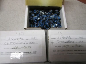 3 x 500 Stück LIBERTY Metallfilmwiderstände, 1 Kohm Ω, 4R - Bild 1 von 3