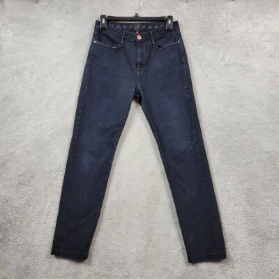 Pantalones de mezclilla Earnest cosidos Zazo para mujer 28 negros rectos ajustados tiro medio hechos en EE. UU. Foto 1 de 4