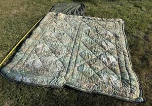 Vintage Great Northern Green Flannel Lined Deer Bear Sleeping Bag 11 Pound 36x72 - Picture 1 of 19