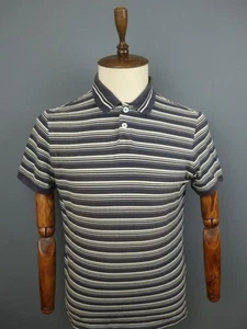 A.P.C. Multi Striped 100% Cotton Collared Short Sleeve Popover Polo Shirt Size M - Picture 1 of 12