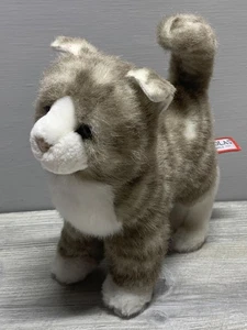 Douglas Cuddle Toy Gray Tabby Cat Plush Kitten Stuffed Animal Realistic 10" Soft - Picture 1 of 7