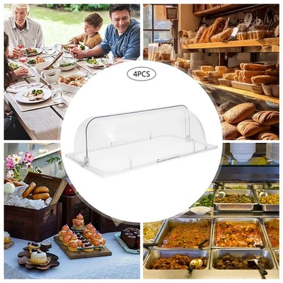 Cubiertas enrollables transparentes con ejes abatibles para PC de alta transparencia cubierta a prueba de exhibición de alimentos Foto 1 de 4