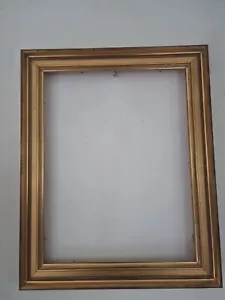 cadre doré En Bois. Cadre pour tableaux à suspendre. Golden Wood frame 46,5x 38 - Photo 1 sur 5