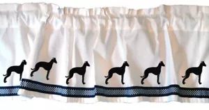 Italian Greyhound Cutie Dog Window Valance/Curtain *Your Choice of Colors* - Picture 1 of 8