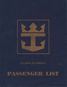 Song of Norway passenger list,  Nov 20, 1971 - Nassau, San Juan, St. Thomas - Picture 1 of 1