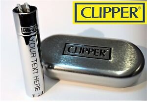 CLIPPER Engraved SILVER CHROME Personalised Lighter Birthday Valentines Gift B