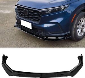Front Bumper Lip Fits for 2023-2024 Honda CRV CR-V  Gloss Black Guard Protection