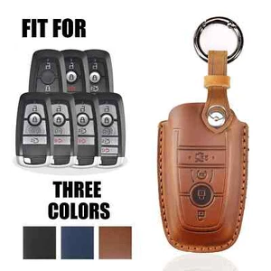 Leather Car Key Cover for Ford Mustang F150 Mondeo Focu Mk4 2019-2021Car-Styling - Picture 1 of 45
