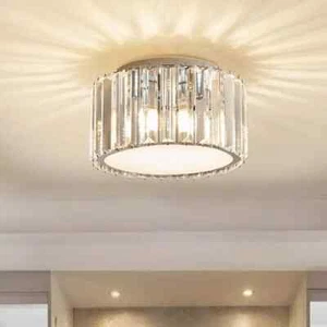 Sefinn Four 9 in. 4-Light Crystal Semi Flush Mount Chandelier - Picture 1 of 10