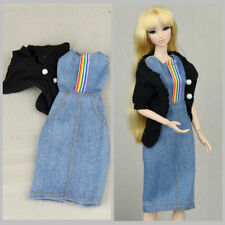 Leisure Blue Denim Dress Skirt for 11.5" Inch Doll Clothes Outfits Accessories