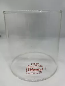 Vintage Pyrex Coleman RED LETTER Straight Sided GLASS GLOBE Used on 220 290 USA - Picture 1 of 7