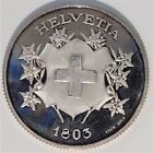 Unusual Very Rare Switzerland Silver Medal Republica Ticinensis Proof Dated 1803