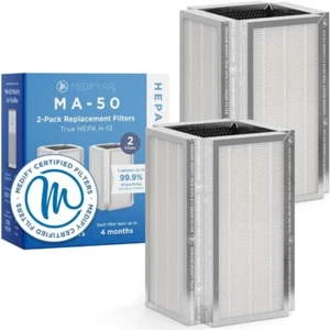 MA-50 Genuine Replacement Filter | for Smoke Dust, Odors, Pet Dander | 2-Pack - Picture 1 of 4