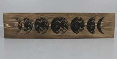 Wanddekoration Mondphasen Wandobjekt Mond Wand Bild 58cm x 15cm Holz KR1-MB - Bild 1 von 4