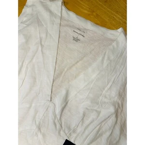 Banana Republic Malibu Tee Sleeveless V-Neck Summer Tank Top White Lightweight L - Picture 1 of 5