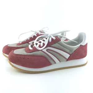 Bass Rave Womens 7 M Leather Suede Sneaker Pink Low Top 62T518A Retro - Picture 1 of 11