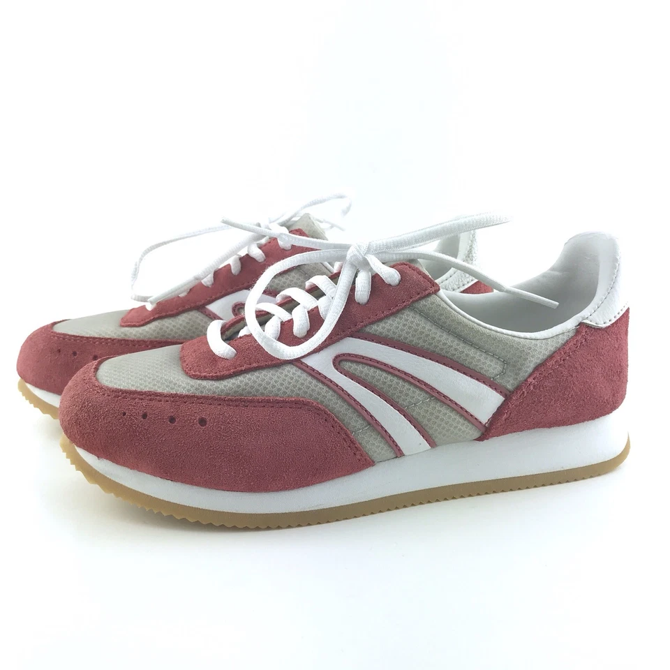 Bass Rave Womens 7 M Leather Suede Sneaker Pink Low Top 62T518A Retro - Image 1 of 4