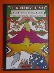 Mini poster vintage Peter Max, ""Il mondo di Peter Max"", lievi danni, 11x16 - Foto 1 di 1