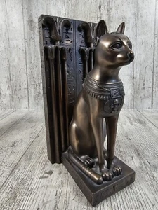 Veronese Egyptian Cat Figurine Bookend Bronze - Foto 1 di 7