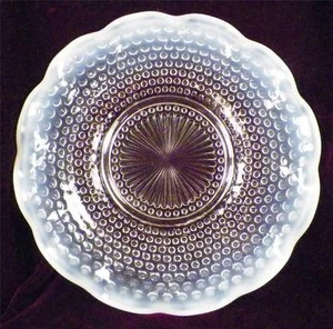 Anchor Hocking Moonstone Sandwich Plate Platter Opalescent Glass 1940s Nice - Picture 1 of 5