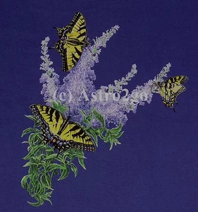 BUTTERFLY BUSH--Camiseta cola de golondrina jardín insectos naturaleza damas cuello redondo - Imagen 1 de 3