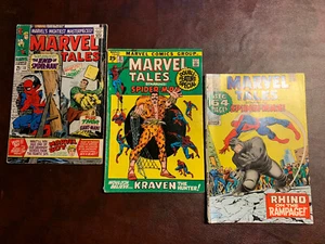 MARVEL TALES #13,32,33 (1968-72) Spider-Man~ SANDMAN-GIANT MAN-WASP~KRAVEN~RHINO - Picture 1 of 13