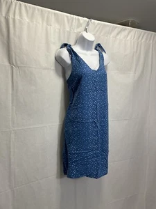 Blue With White Polka Dots A Line Tank Top Dress - Picture 1 of 12