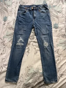 ZARA kids High Rise Ripped Skinny Jeans Medium Wash Blue, Size 11/12 - 152cm - Picture 1 of 4