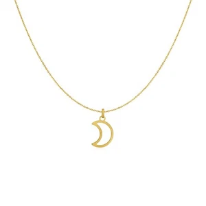 Collar de oro amarillo de 14k con luna - Imagen 1 de 3