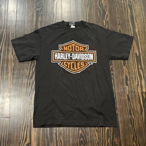 Harley Davidson T Shirt Uomo Medium Nero Cotone  - Foto 1 di 5