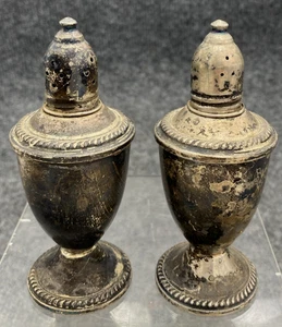 Vintage Duchin Creation Sterling Silver Salt Pepper Shakers Weighted Glass Lined - Picture 1 of 14