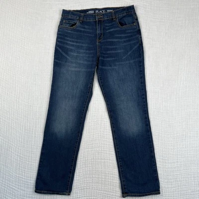 Childrens Place Straight Stretch Jeans Boys 14 Husky Adjustable Blue Denim - Image 1 of 4