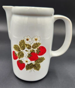 Vintage MCM McCoy Pottery 1429 Strawberry Ceramic Pitcher 34oz - Picture 1 of 10