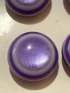 VTG Purple Ice White Rings Plastic Buttons Shank 3/4" 4 NEW on Card - Picture 1 of 4