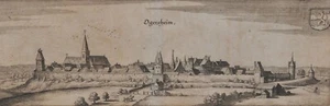 Ludwigshafen Oggersheim panorama ancient engraving around 1650 Mathaeus Merian - Picture 1 of 5
