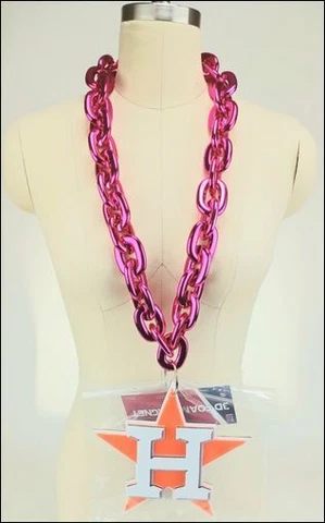 New MLB Houston Astros PINK Fan Chain Necklace Foam Cover