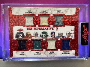 2023 Brady Marino Manning Elway Montana Leaf Superlative 7 JERSEY RELIC 21/25