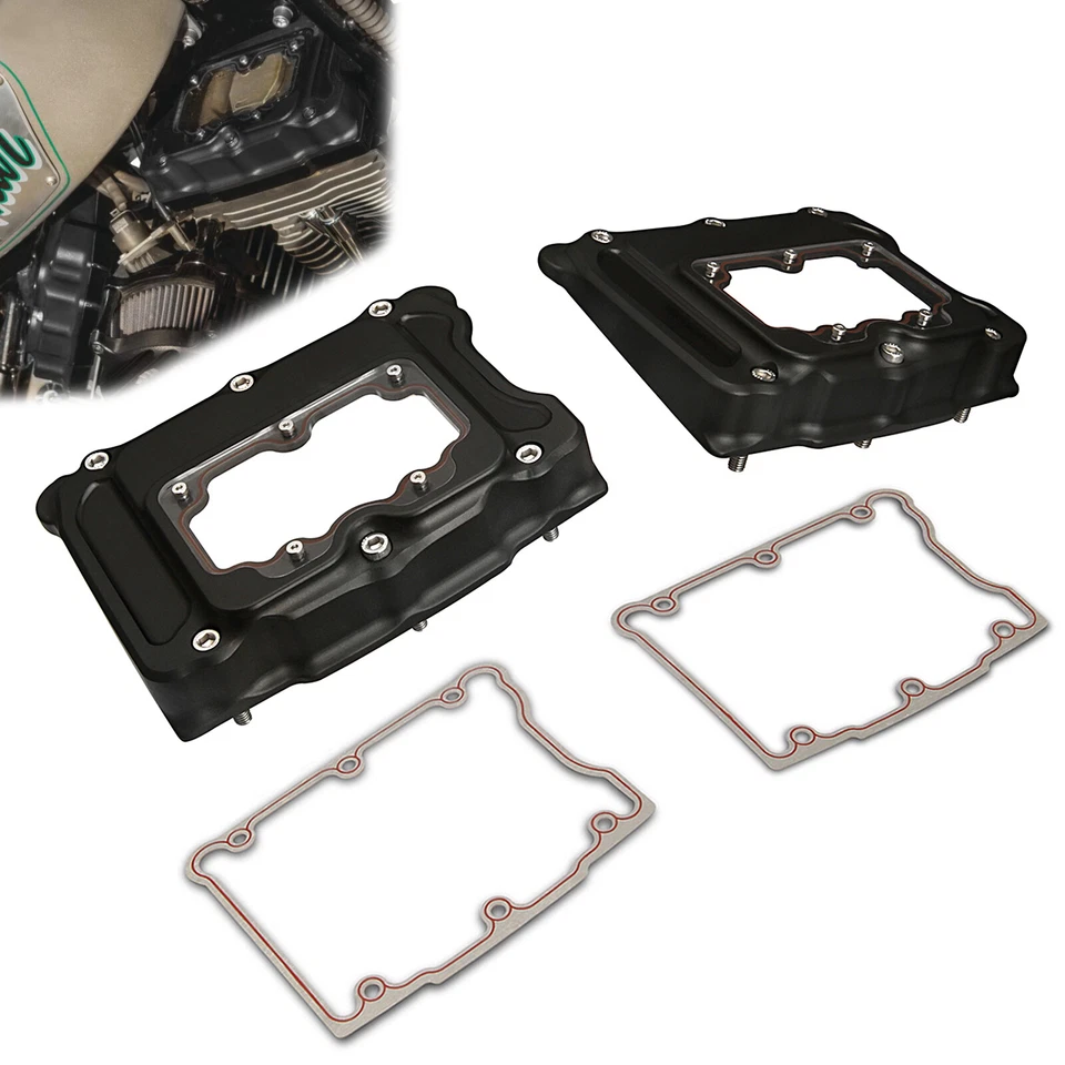 Black Clarity Rocker Box Cover For Harley Twin Cam Street/Road Glide Models - Image 1 of 4